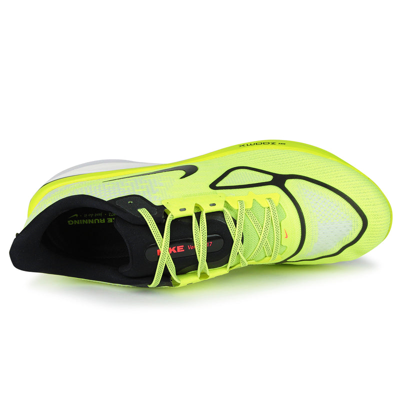 Bright yellow Vomero 17 Talaria running shoe with sleek design and Volt accents, showcasing a springy, responsive build.