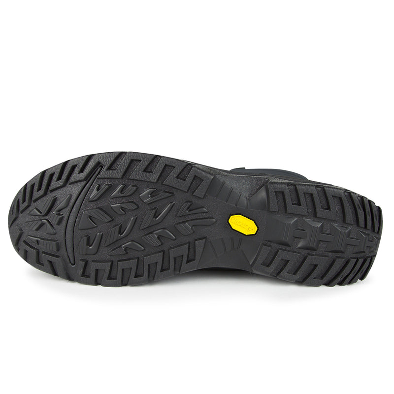 Vibram outsole of Butte Quilted boot showcasing durable tread pattern for enhanced grip and waterproof performance.