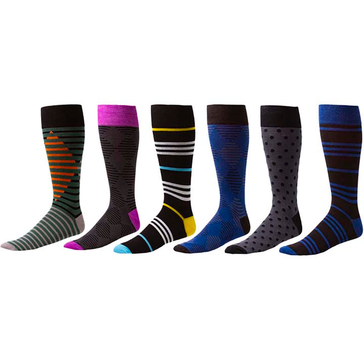 Marshall XXL (sizes 15-18) Dress Socks by Oddball // 6-pack in Classy